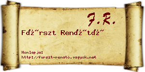 Fürszt Renátó névjegykártya